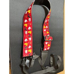 Disney Camera Strap With Mickey Mouse Gloves & Ears Pattern - Red Adjustable